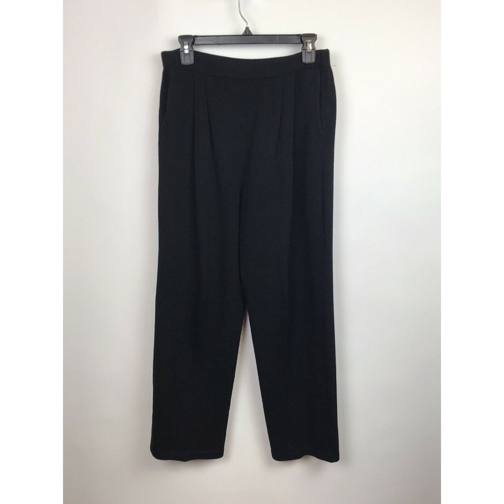 St John Basics Black Santana Knit Pants w/ Pockets Womens Sz 8 USA Made 28 x 26
